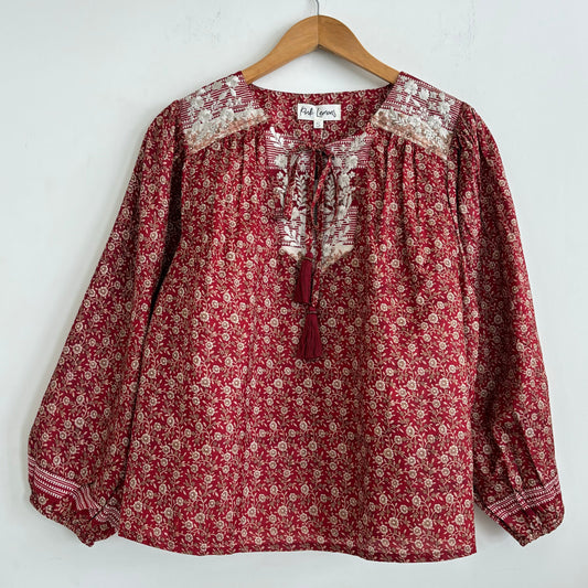 Lolita Embroidered Silk Blouse 189 - L