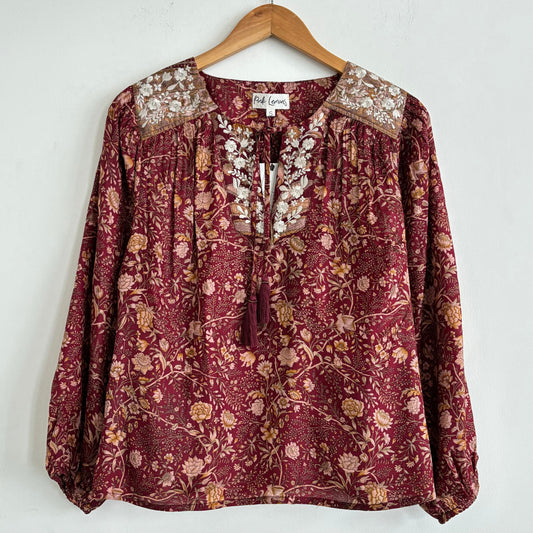 Lolita Embroidered Silk Blouse 177 - M