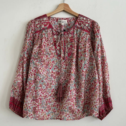 Lolita Embroidered Silk Blouse 176 - L