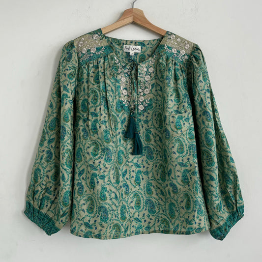 Lolita Embroidered Silk Blouse 172 - M