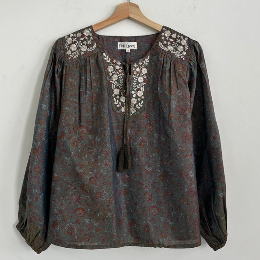 Lolita Embroidered Silk Blouse 168 - M