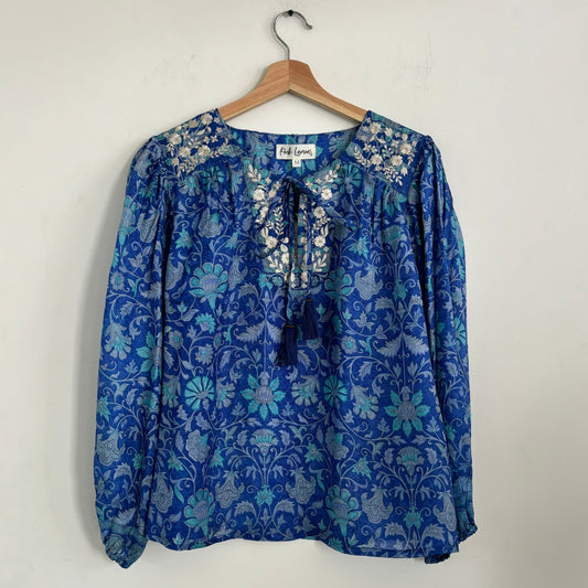 Lolita Embroidered Silk Blouse 164 - M