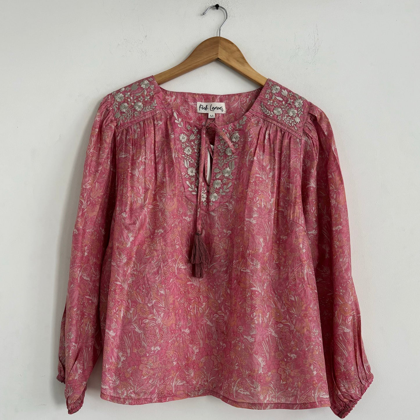 Lolita Embroidered Silk Blouse 160 - M