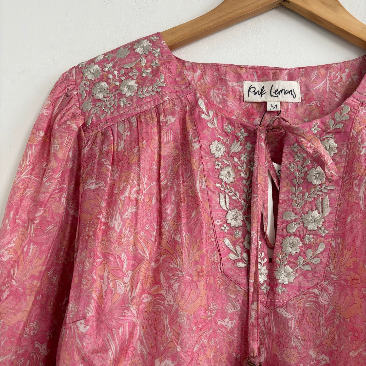 Lolita Embroidered Silk Blouse 160 - M