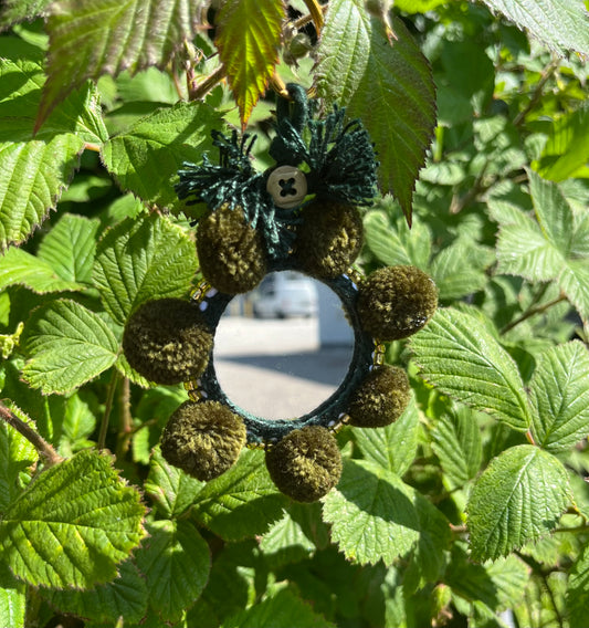 Pompom Mirror in Khaki