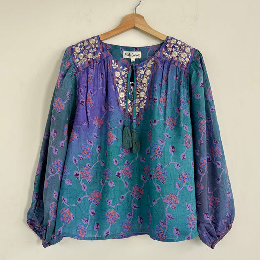 Lolita Embroidered Silk Blouse 153 - M