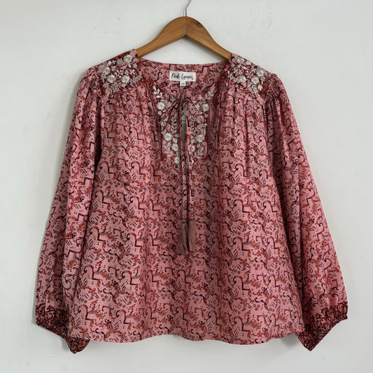 Lolita Embroidered Silk Blouse 151 - M