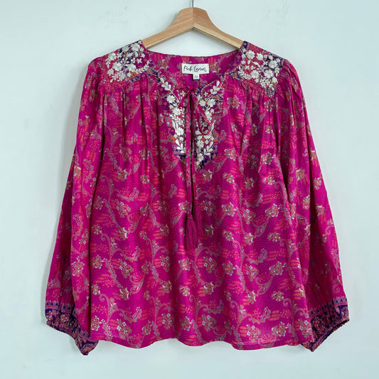 Lolita Embroidered Silk Blouse 150 - M