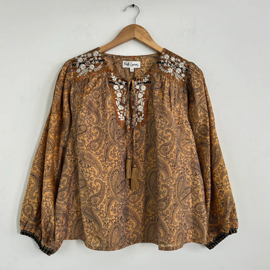 Lolita Embroidered Silk Blouse 148 - L