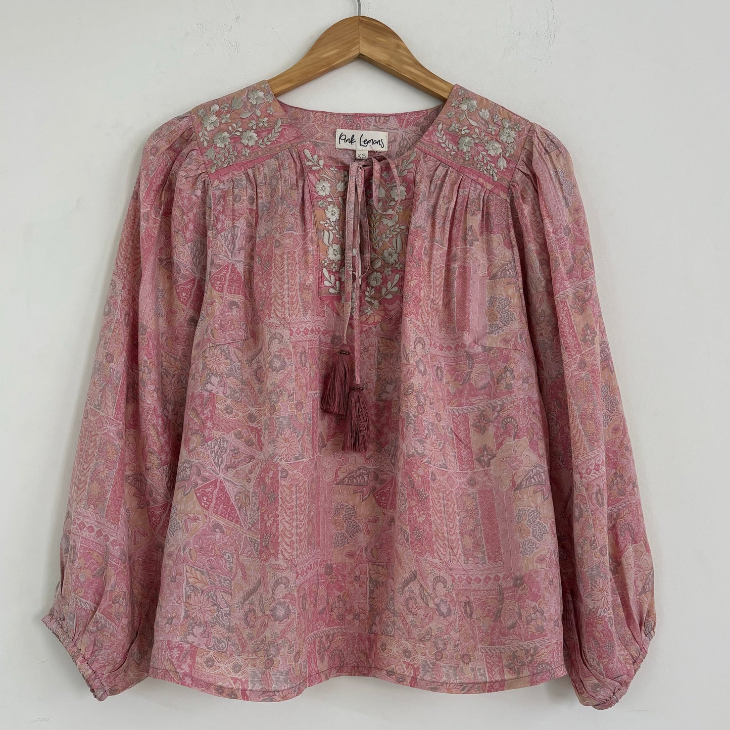 Lolita Embroidered Silk Blouse 138 - XS