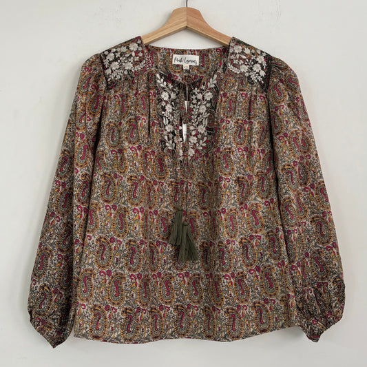 Lolita Embroidered Silk Blouse 137 - XS