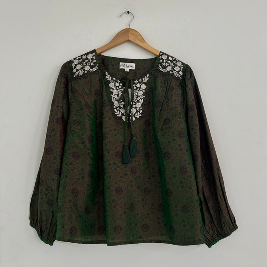 Lolita Embroidered Silk Blouse 134 - M