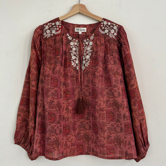 Lolita Embroidered Silk Blouse 133 - L