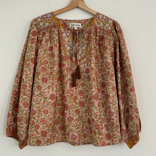 Lolita Embroidered Silk Blouse 128 - L