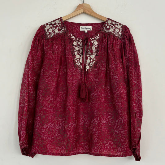 Lolita Embroidered Silk Blouse 118 - M