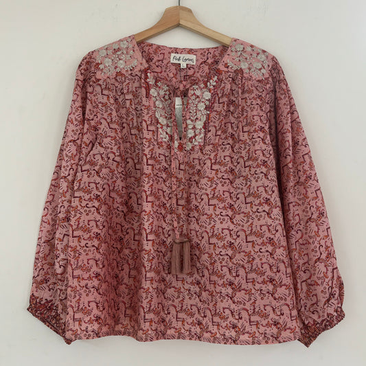 Lolita Embroidered Silk Blouse 117 - L