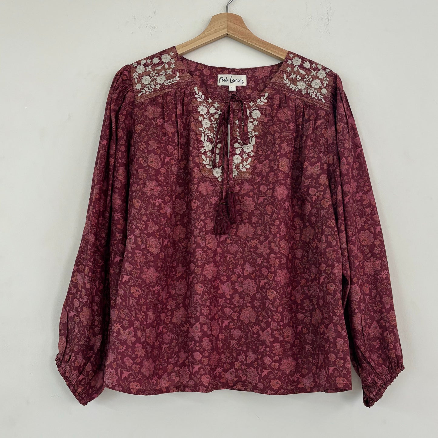 Lolita Embroidered Silk Blouse 146 - L