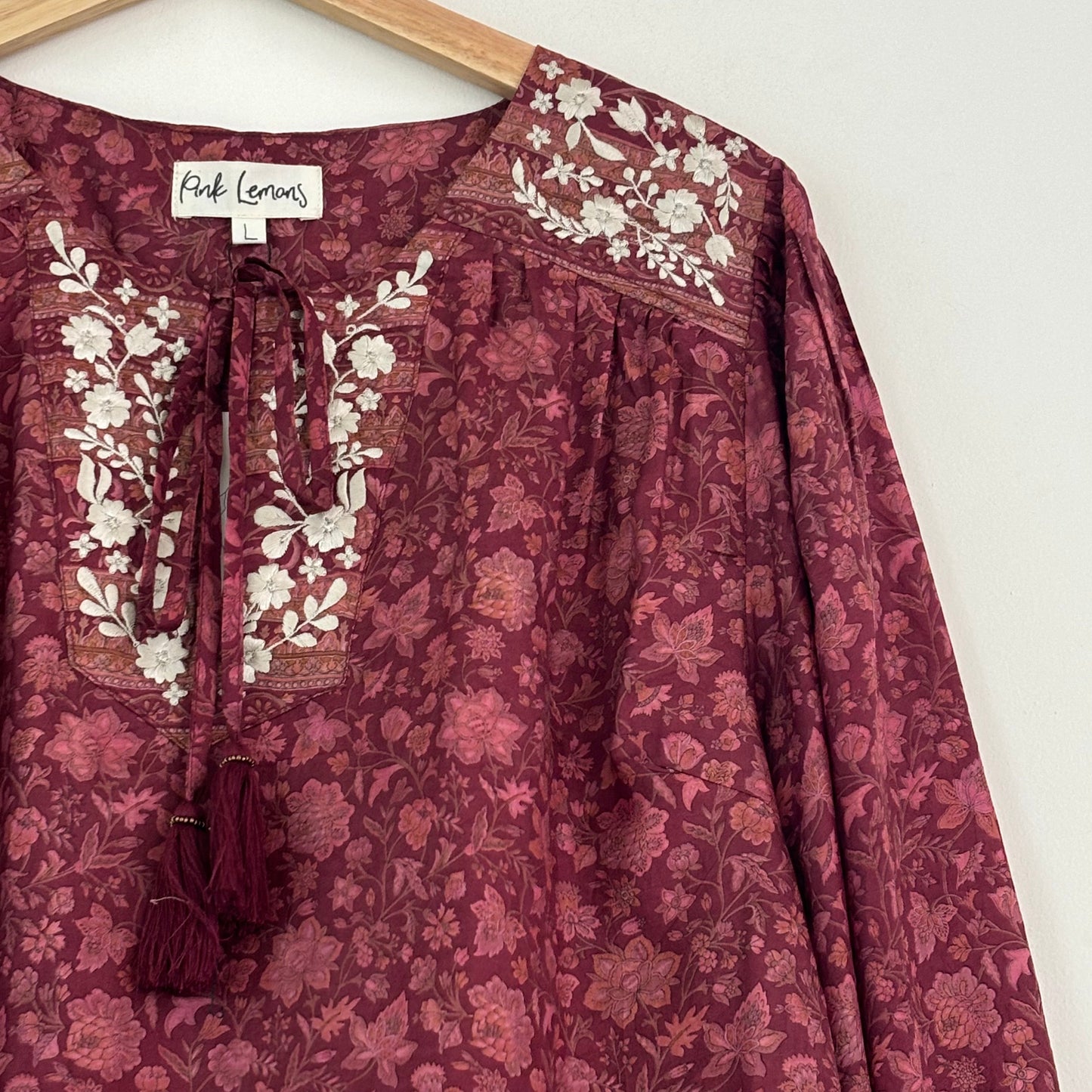 Lolita Embroidered Silk Blouse 146 - L