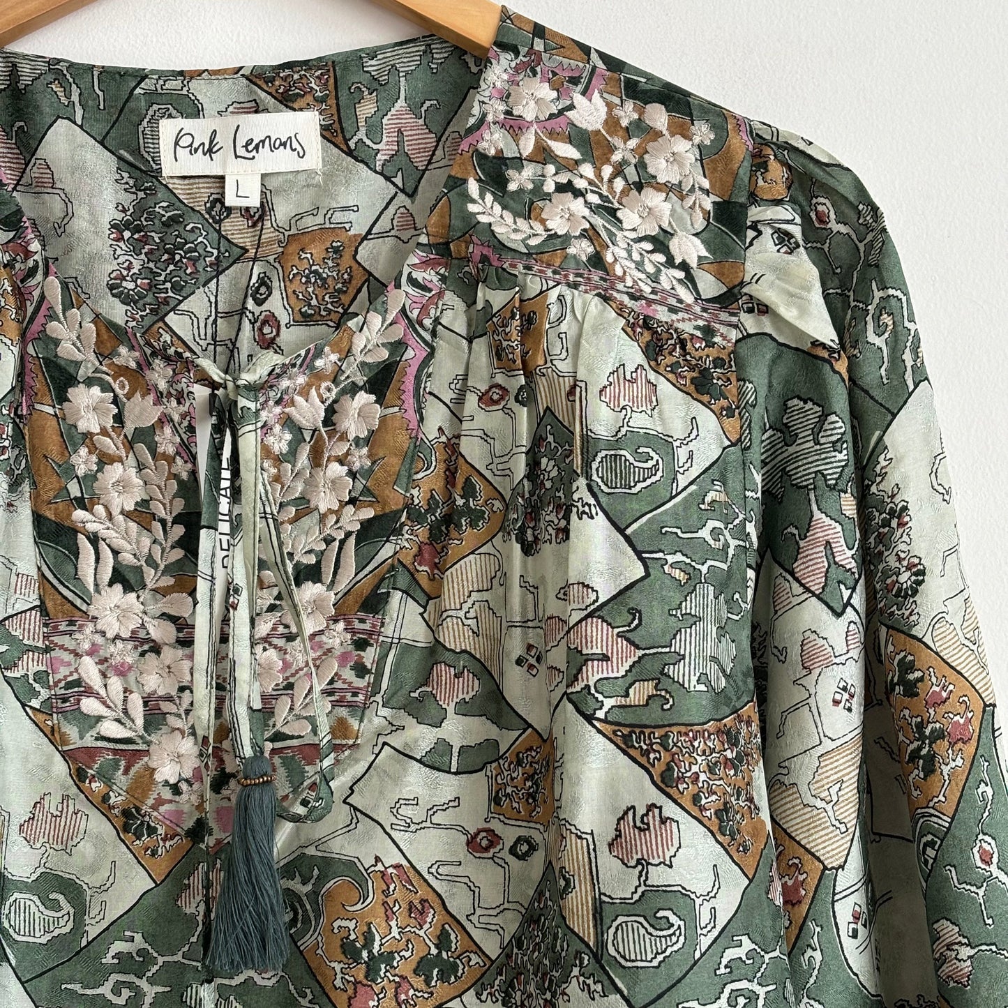 Lolita Embroidered Silk Blouse 145 - L