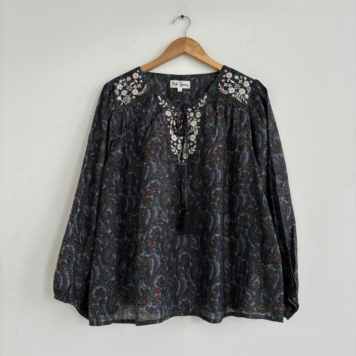 Lolita Embroidered Silk Blouse 100 - XS