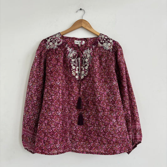 Lolita Embroidered Silk Blouse 107 - M