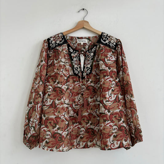 Lolita Embroidered Silk Blouse 109 - M