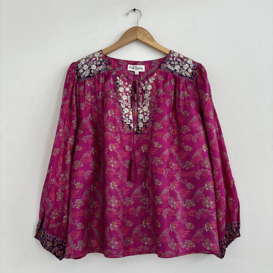 Lolita Embroidered Silk Blouse 104 - XL