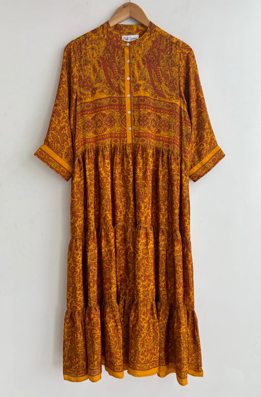 Prairie Round Neck Silk Dress 201 - L