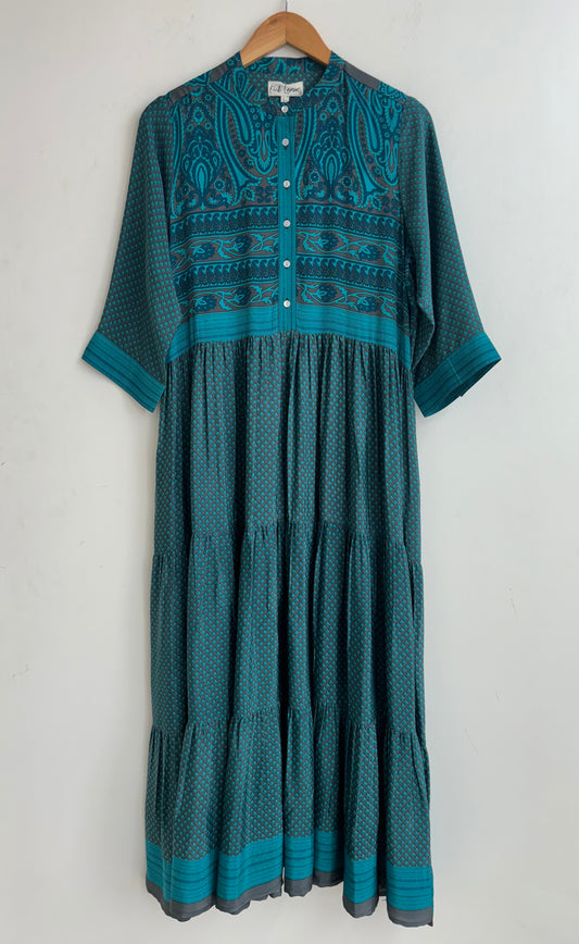 Prairie Round Neck Silk Dress 203 - L