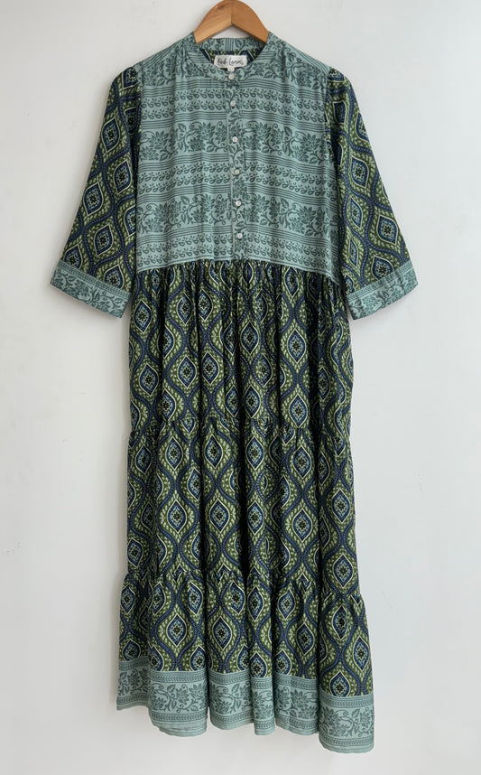 Prairie Round Neck Silk Dress 205 - L