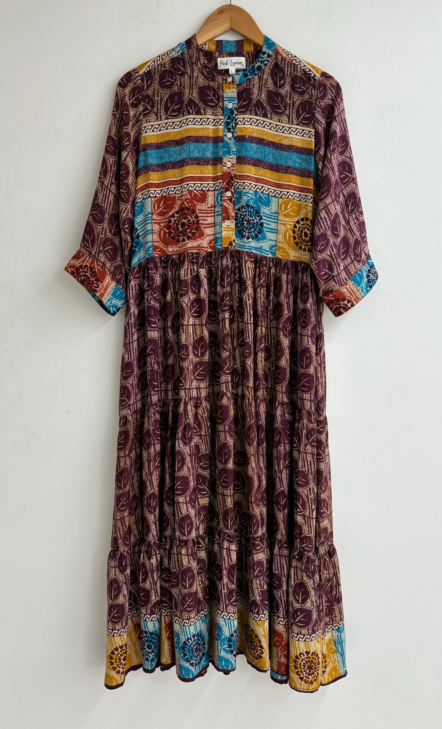 Prairie Round Neck Silk Dress 213 - L