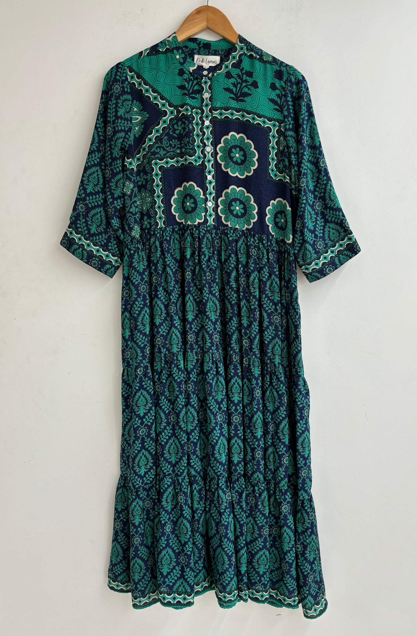 Prairie Round Neck Silk Dress 214 - L