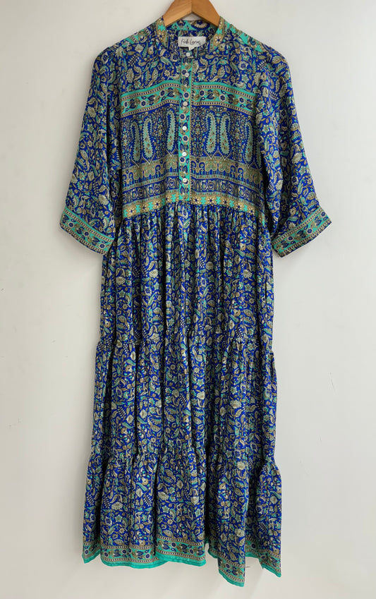 Prairie Round Neck Silk Dress 217 - L