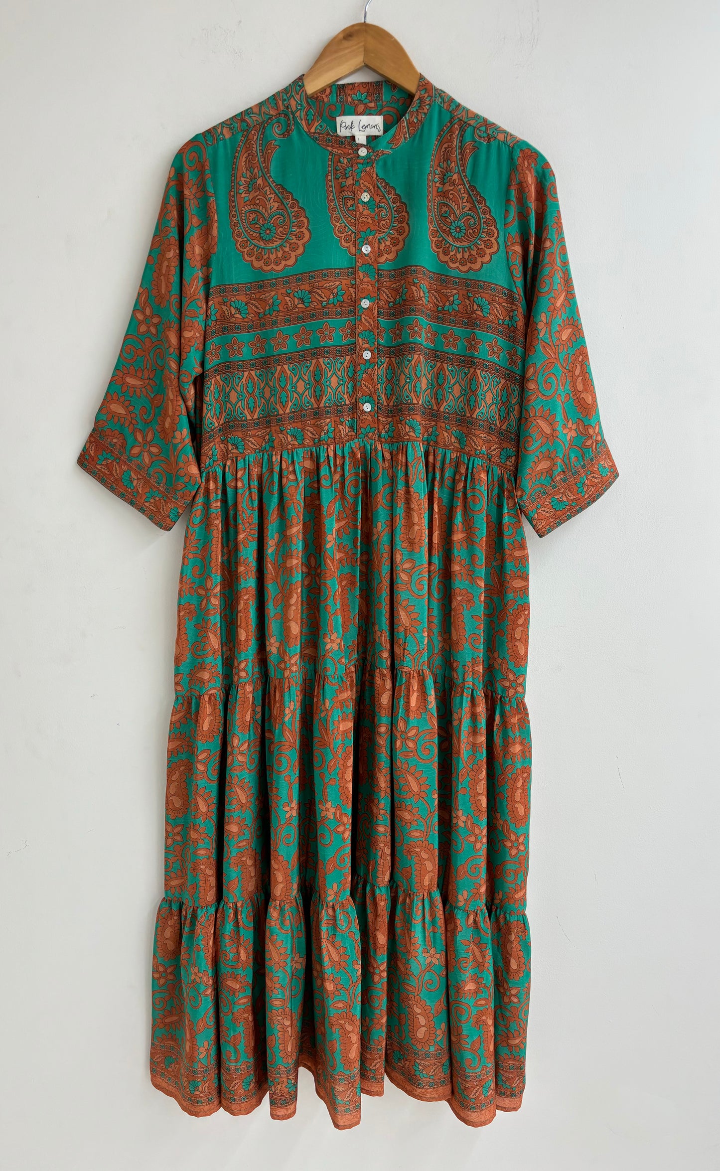 Prairie Round Neck Silk Dress 218 - L