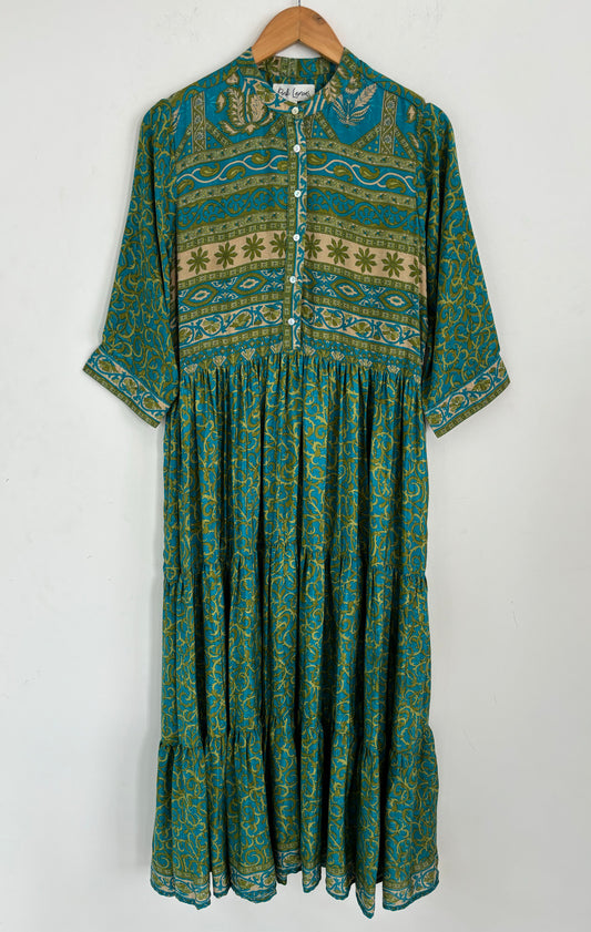 Prairie Round Neck Silk Dress 226 - L