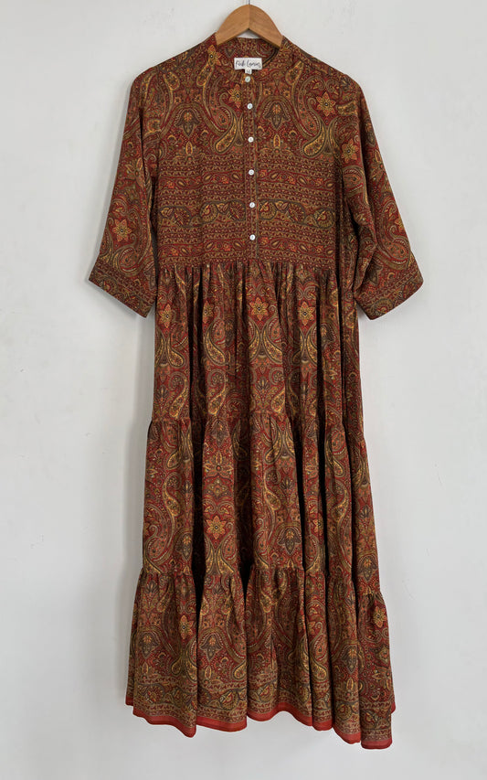 Prairie Round Neck Silk Dress 245 - M