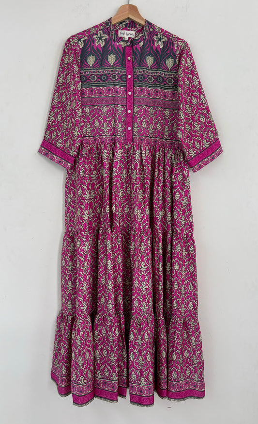 Prairie Round Neck Silk Dress 252 - M