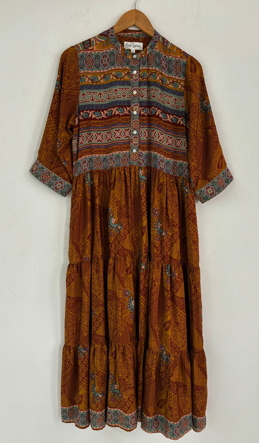 Prairie Round Neck Silk Dress 256 - M