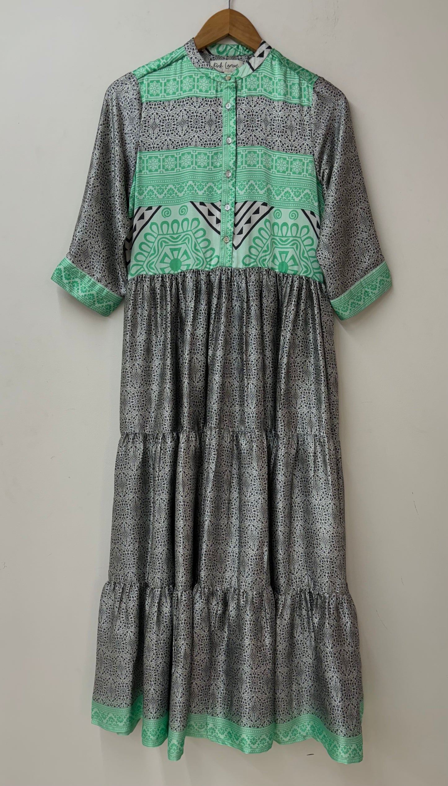 Prairie Round Neck Silk Dress 263 - XS