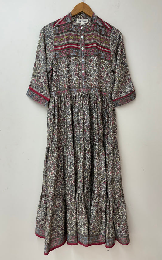 Prairie Round Neck Silk Dress 265 - XS