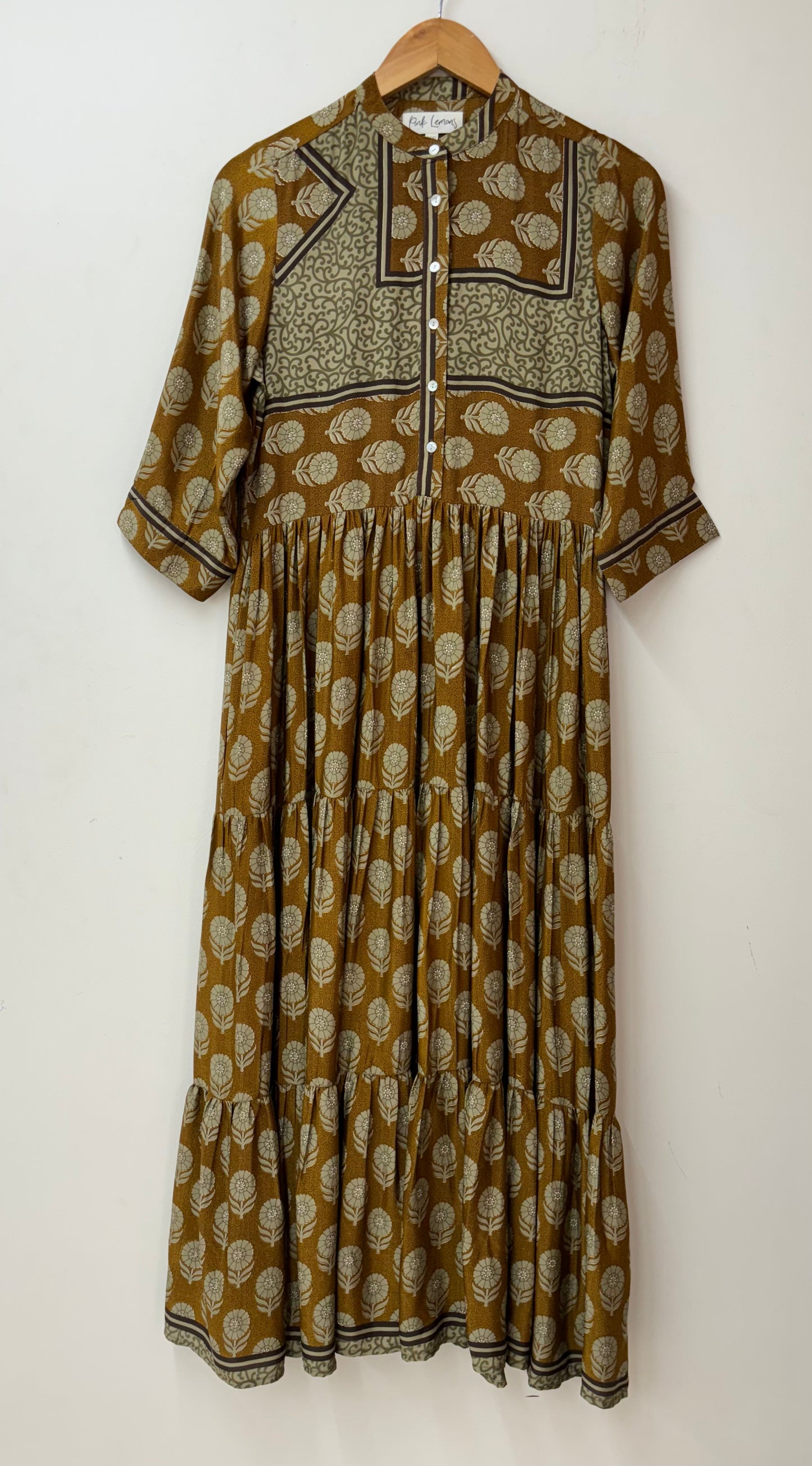 Prairie Round Neck Silk Dress 269 - XS