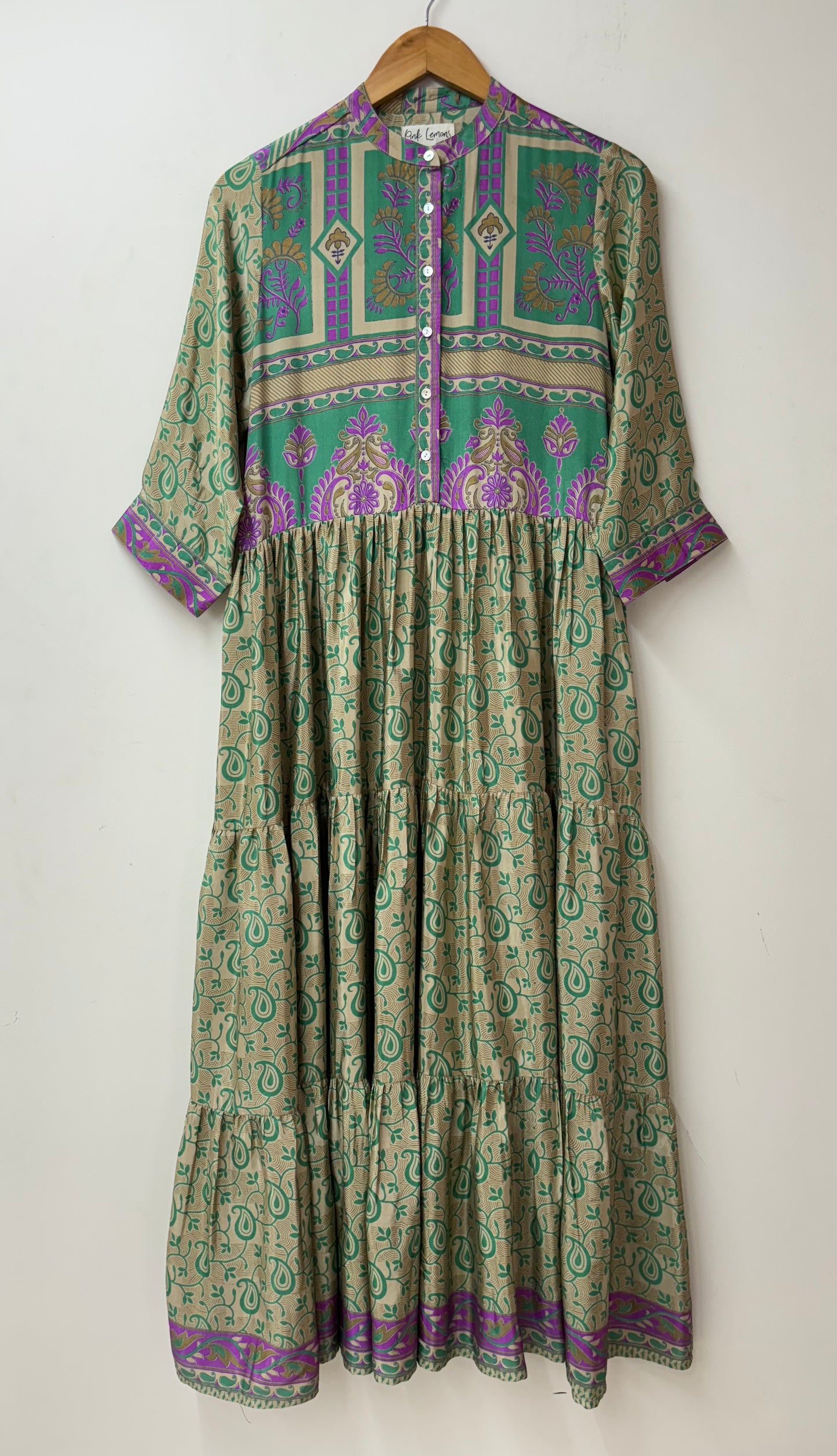 Prairie Round Neck Silk Dress 271 - S