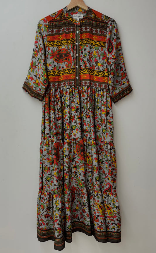 Prairie Round Neck Silk Dress 278 - S