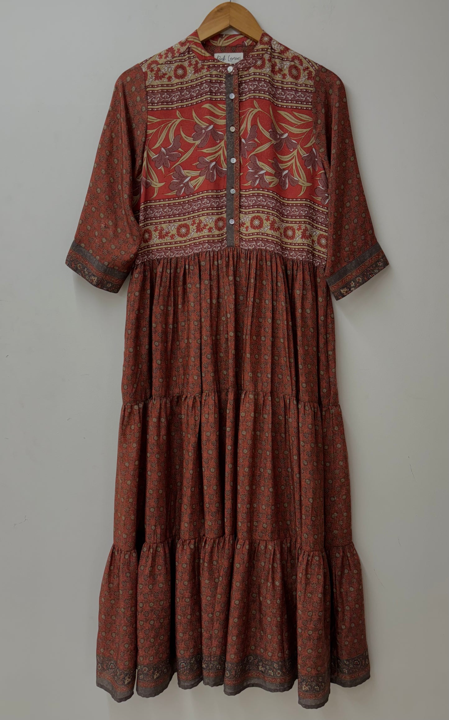 Prairie Round Neck Silk Dress 279 - S