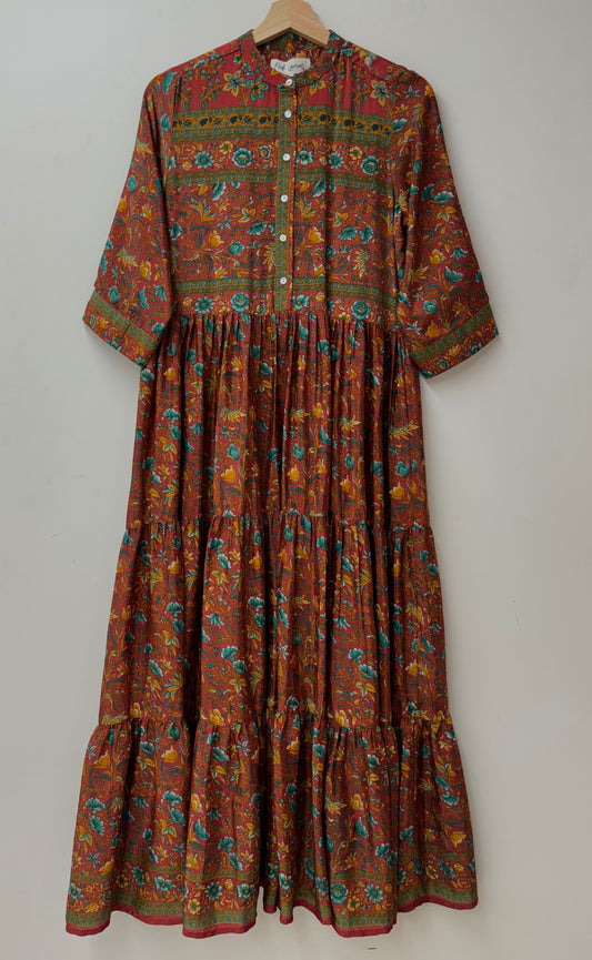 Prairie Round Neck Silk Dress 280 - S