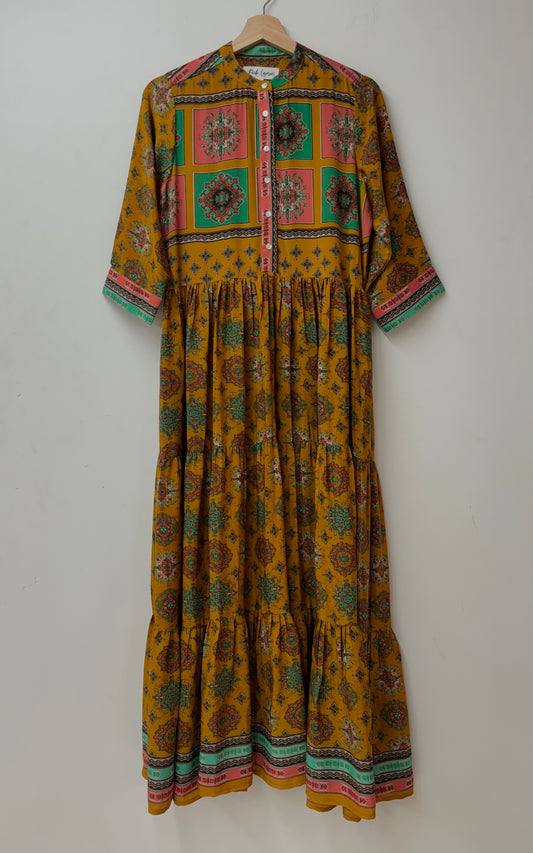 Prairie Round Neck Silk Dress 282 - S