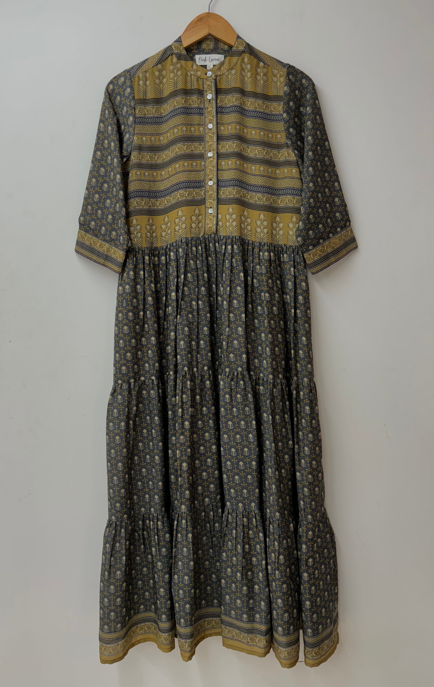 Prairie Round Neck Silk Dress 283 - S