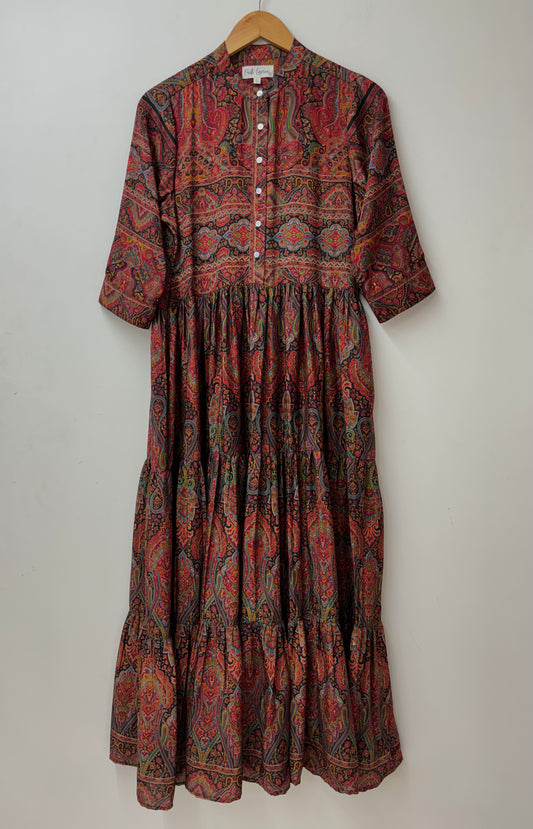 Prairie Round Neck Silk Dress 285 - S