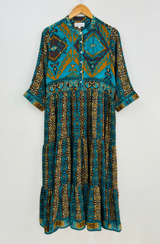 Prairie Round Neck Silk Dress 300 - XL