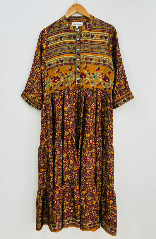 Prairie Round Neck Silk Dress 306 - XL